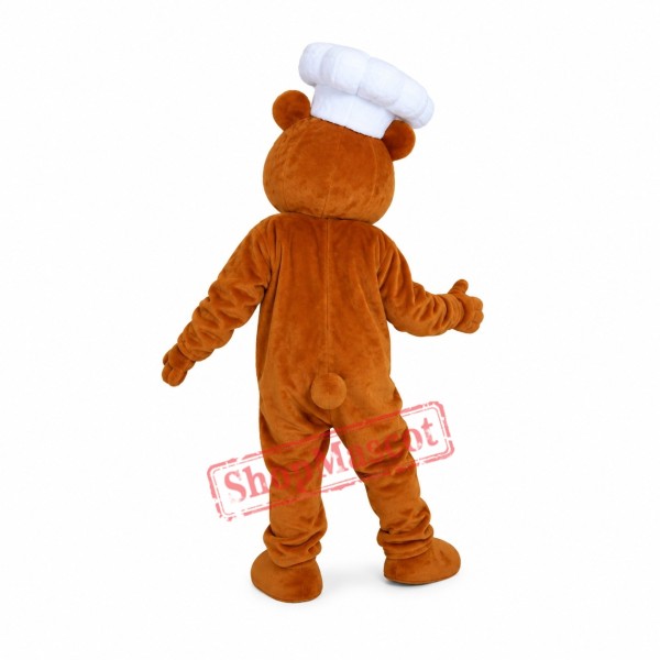 Happy Lightweight Chef Bear Mascot Costume Happy Lightweight Chef Bear Mascot Costume