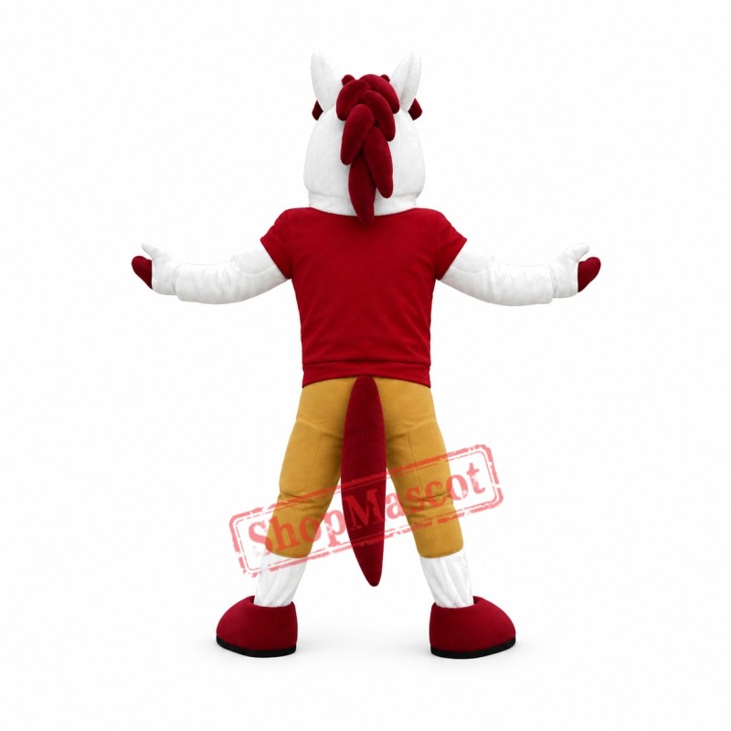 Sport Red Horsehair Horse Mascot Costume