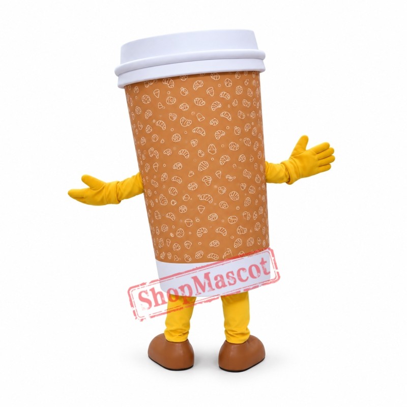 Friendly Cafe Coffee Mascot Costume Friendly Cafe Coffee Mascot Costume