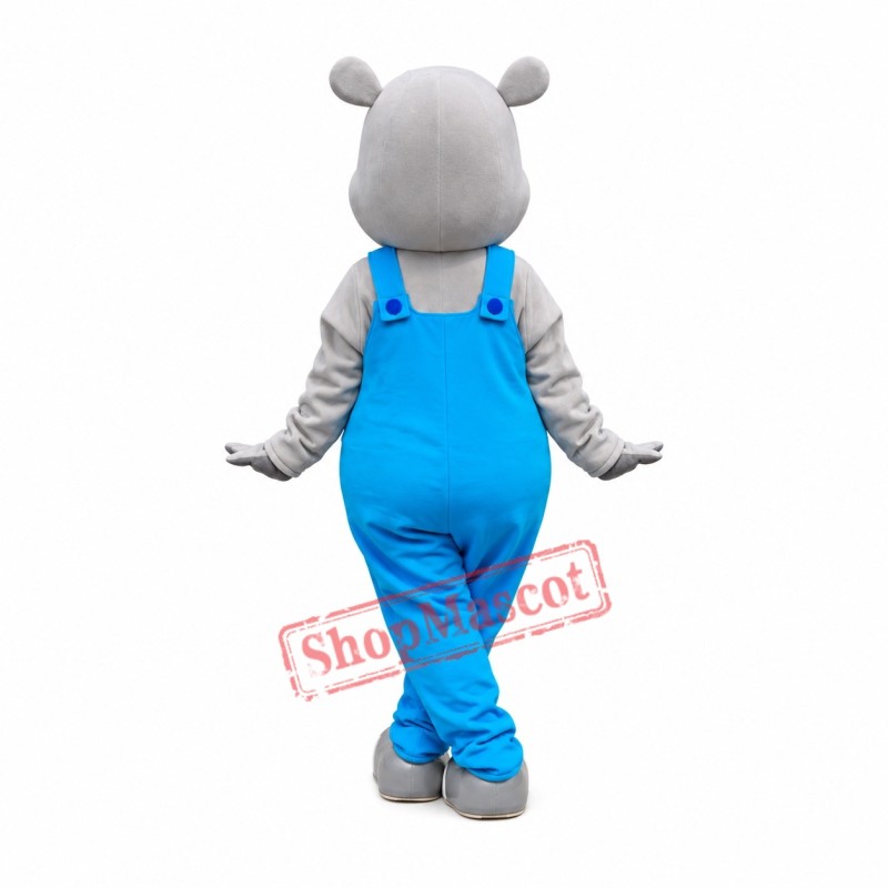 Lovely Cute Hippo Boy Mascot Costume Lovely Cute Hippo Boy Mascot Costume