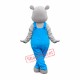 Lovely Cute Hippo Boy Mascot Costume Lovely Cute Hippo Boy Mascot Costume