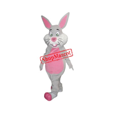 Happy Realistic Rabbit Mascot Costume