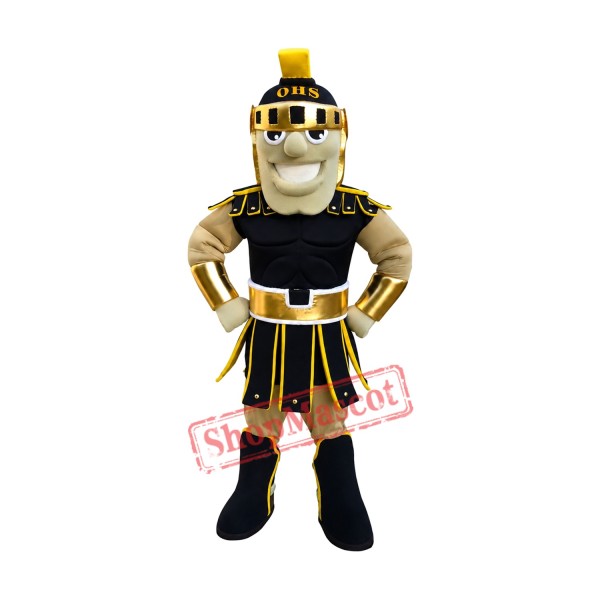 Friendly Lightweight Black Spartan Mascot Costume Friendly Lightweight Black Spartan Mascot Costume