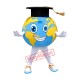 Happy Lightweight Globe Mascot Costume Happy Lightweight Globe Mascot Costume