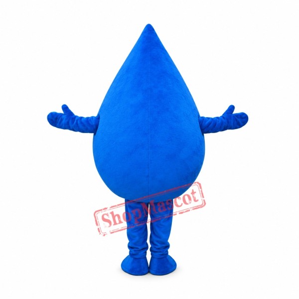 Friendly Blue Water Drop Mascot Costume