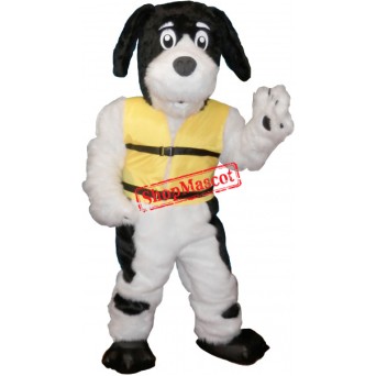 Lovely White & Black Dog Mascot Costume