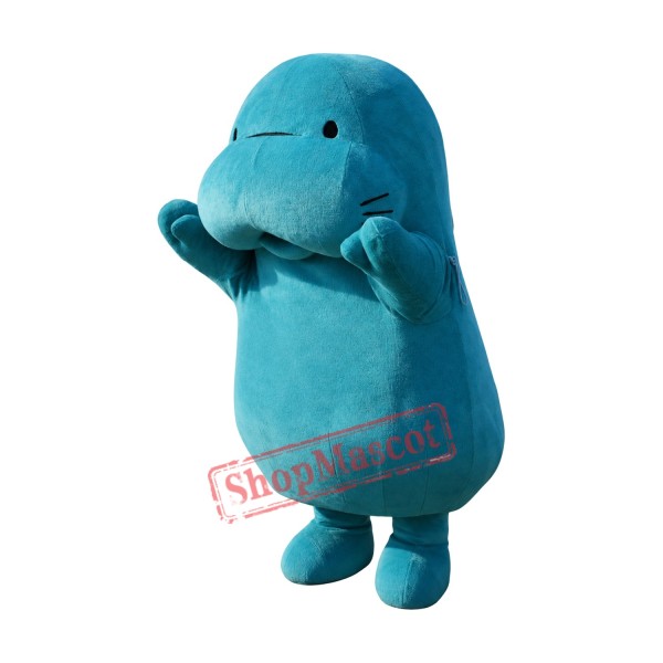 Blue Manatee Mascot Costume
