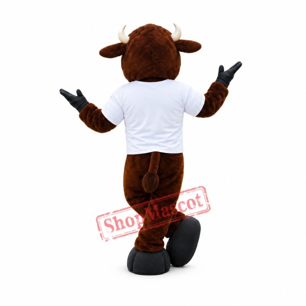 Friendly Power Buffalo Mascot Costume Friendly Power Buffalo Mascot Costume