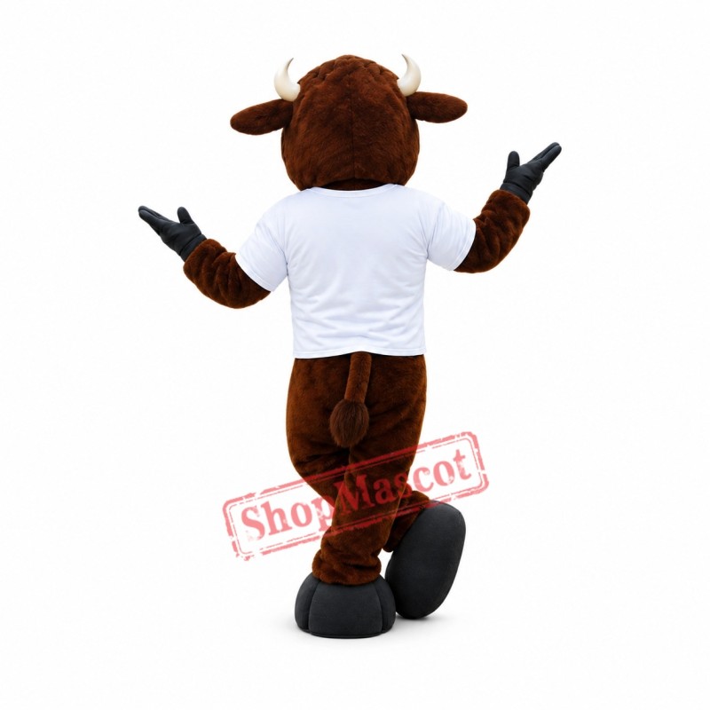 Friendly Power Buffalo Mascot Costume Friendly Power Buffalo Mascot Costume