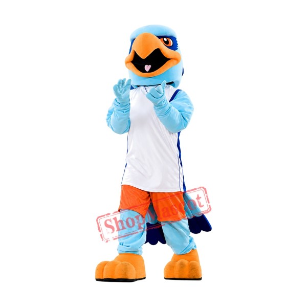 Friendly Blue Hawk Mascot Costume Friendly Blue Hawk Mascot Costume