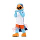 Friendly Blue Hawk Mascot Costume
