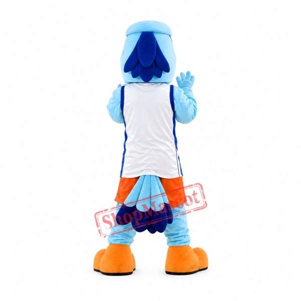 Friendly Blue Hawk Mascot Costume Friendly Blue Hawk Mascot Costume