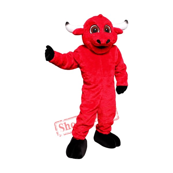 Friendly Red Bull Mascot Costume Friendly Red Bull Mascot Costume