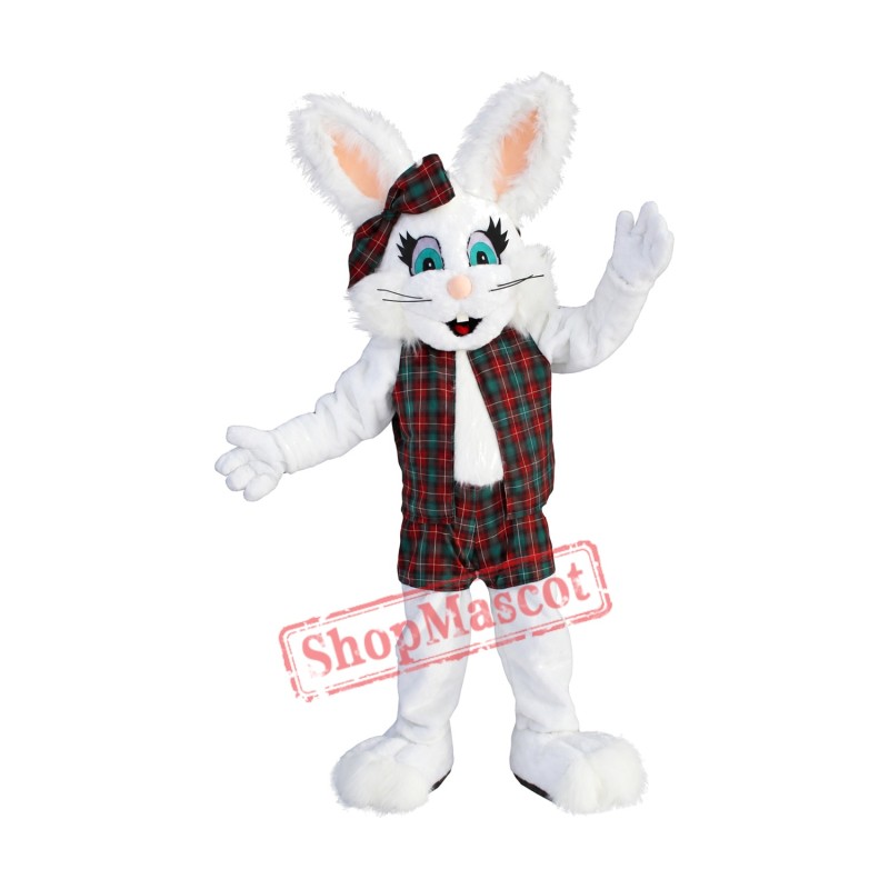 Friendly White Bunny Mascot Costume Friendly White Bunny Mascot Costume