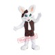 Friendly White Bunny Mascot Costume Friendly White Bunny Mascot Costume