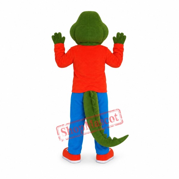 Friendly Realistic Crocodile Mascot Costume Friendly Realistic Crocodile Mascot Costume