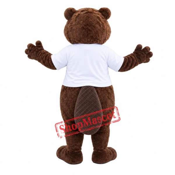 Happy Realistic Beaver Mascot Costume Happy Realistic Beaver Mascot Costume