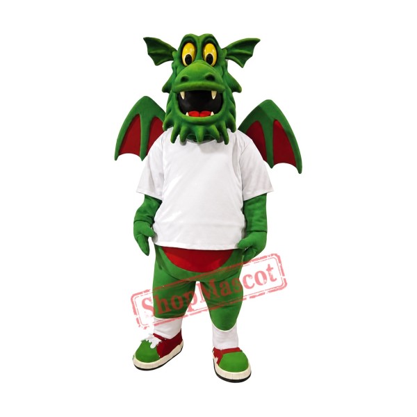 Friendly Realistic Green Dragon Mascot Costume Friendly Realistic Green Dragon Mascot Costume