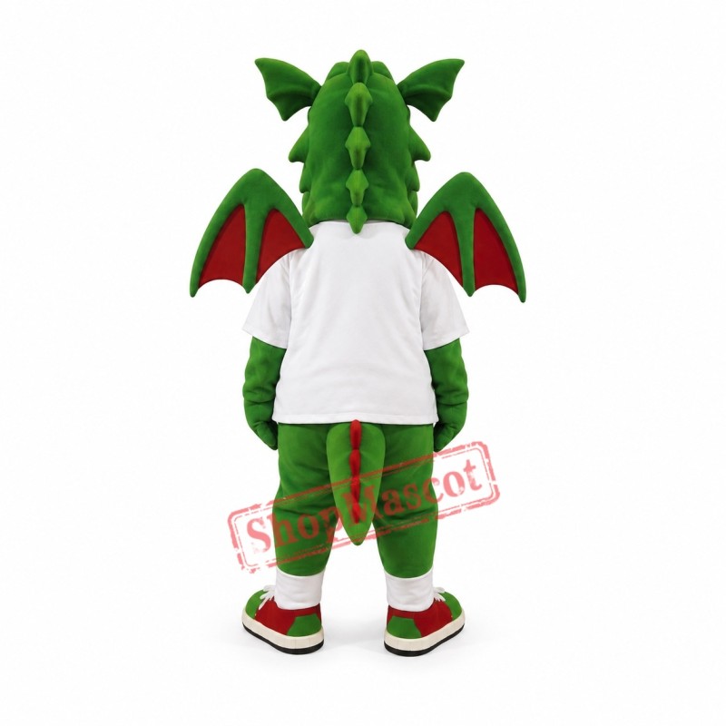 Friendly Realistic Green Dragon Mascot Costume Friendly Realistic Green Dragon Mascot Costume