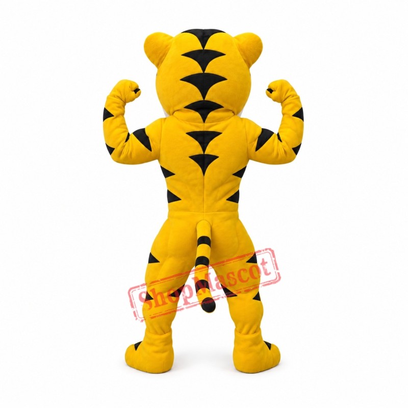 Power Muscular Tiger Mascot Costume Power Muscular Tiger Mascot Costume