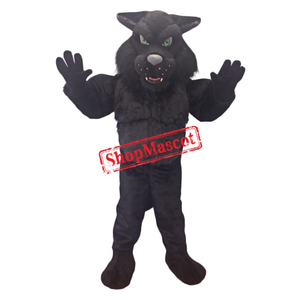 Fierce Black Wildcat Mascot Costume