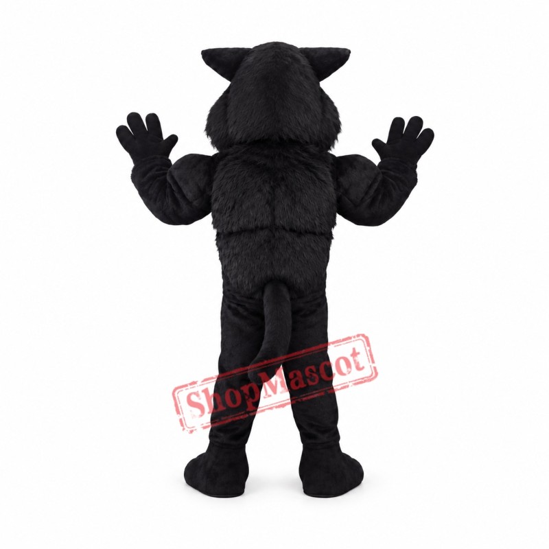 Fierce Black Wildcat Mascot Costume Fierce Black Wildcat Mascot Costume