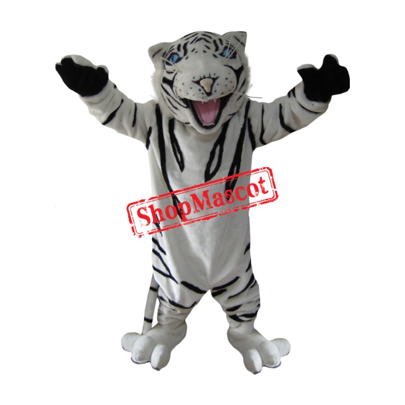 Affordable Realistic White Tiger Mascot Costume