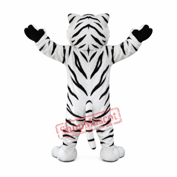 Affordable Realistic White Tiger Mascot Costume Affordable Realistic White Tiger Mascot Costume