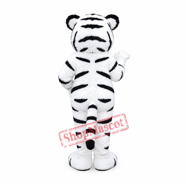 Friendly White Tiger Mascot Costume Friendly White Tiger Mascot Costume