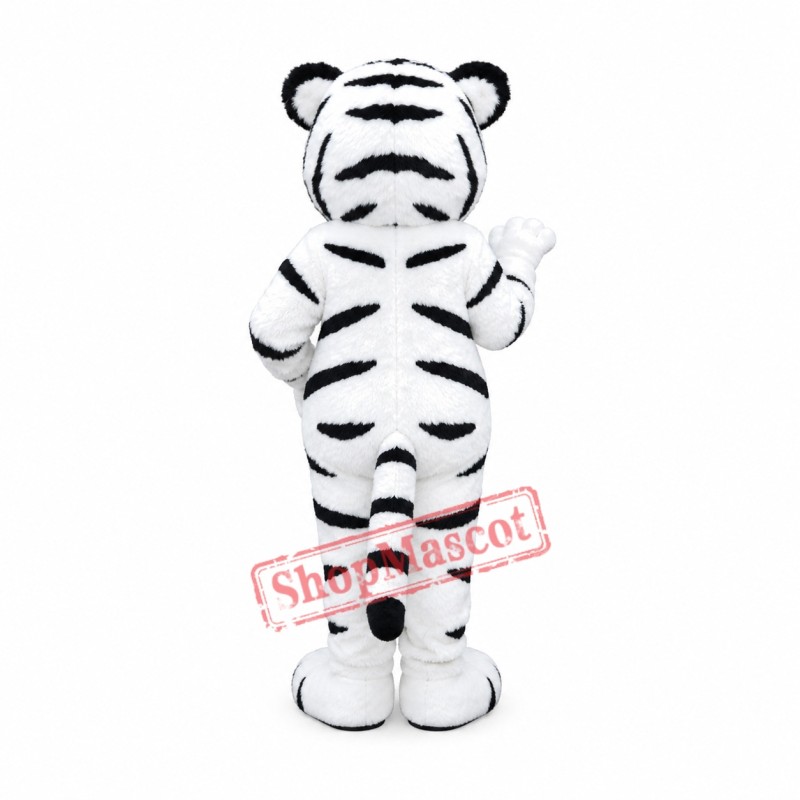Friendly White Tiger Mascot Costume Friendly White Tiger Mascot Costume