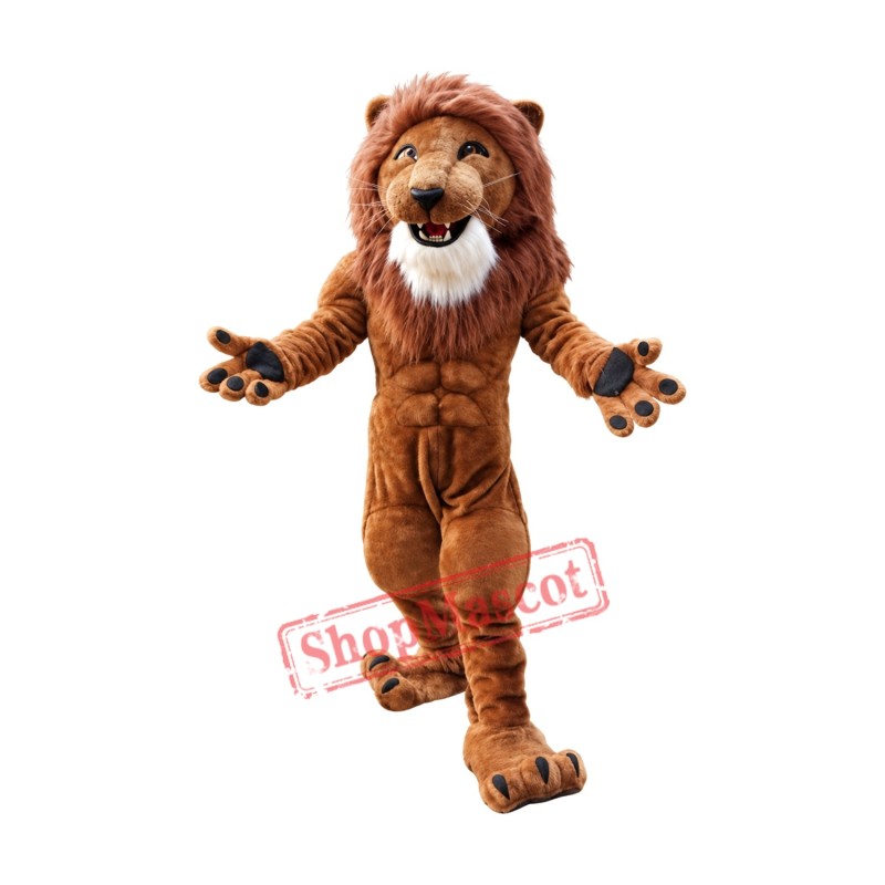 Realistic Power Muscular Lion Mascot Costume Realistic Power Muscular Lion Mascot Costume