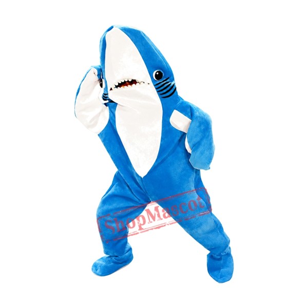 Superb Realistic Blue Shark Mascot Costume