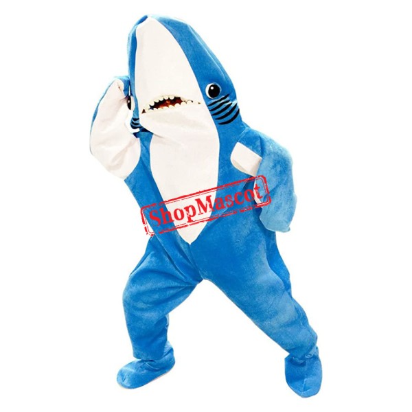 Superb Realistic Blue Shark Mascot Costume