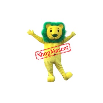Yellow & Green Lion Mascot Costume