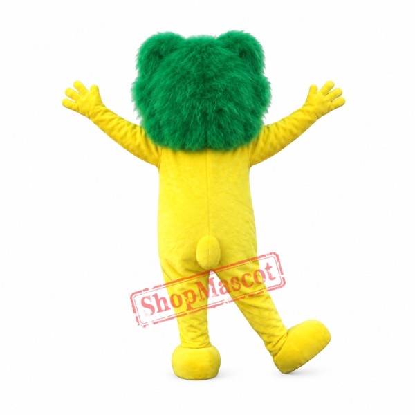 Yellow & Green Lion Mascot Costume Yellow & Green Lion Mascot Costume