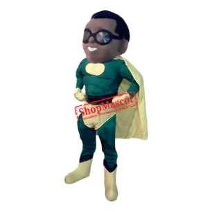 Muscular African American Hero Mascot Costume