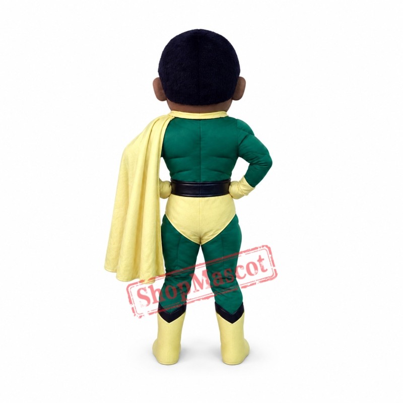 Muscular African American Hero Mascot Costume