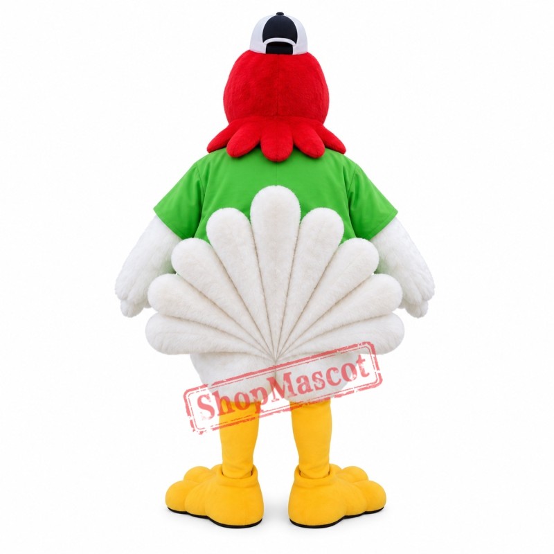 Superb White Turkey Mascot Costume Superb White Turkey Mascot Costume