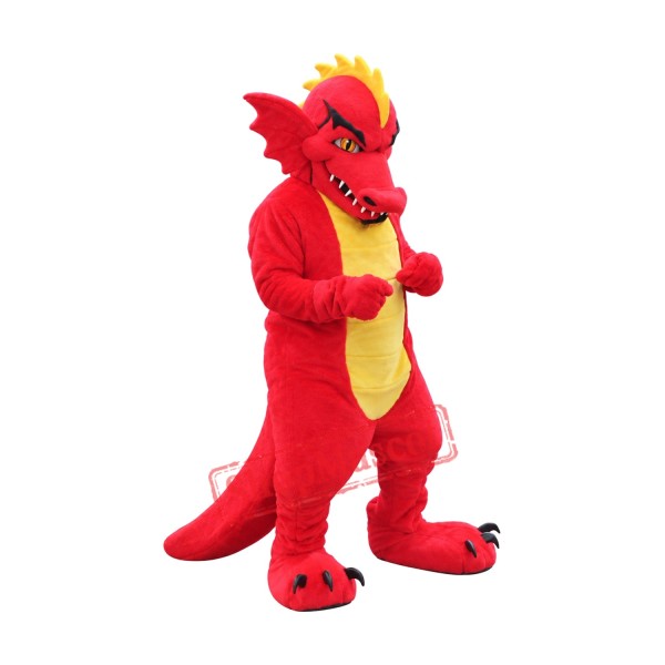 Fierce Realistic Red Dragon Mascot Costume