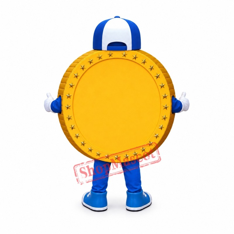 Gold Coin Mascot Costume Gold Coin Mascot Costume