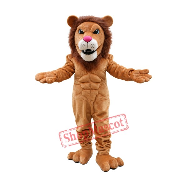 Affordable Power Muscular Lion Mascot Costume