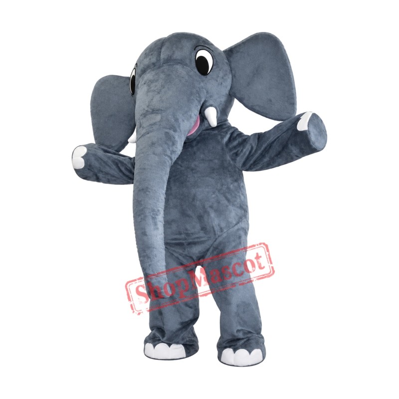 Friendly Realistic Elephant Mascot Costume
