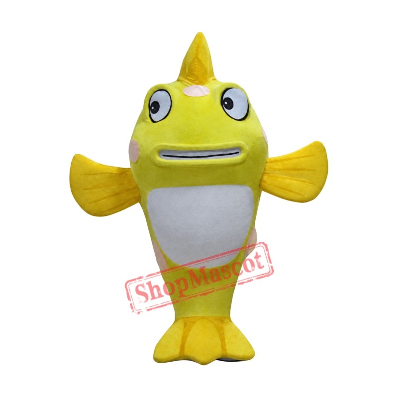 Affordable Lovely Yellow Fish Mascot Costume Affordable Lovely Yellow Fish Mascot Costume
