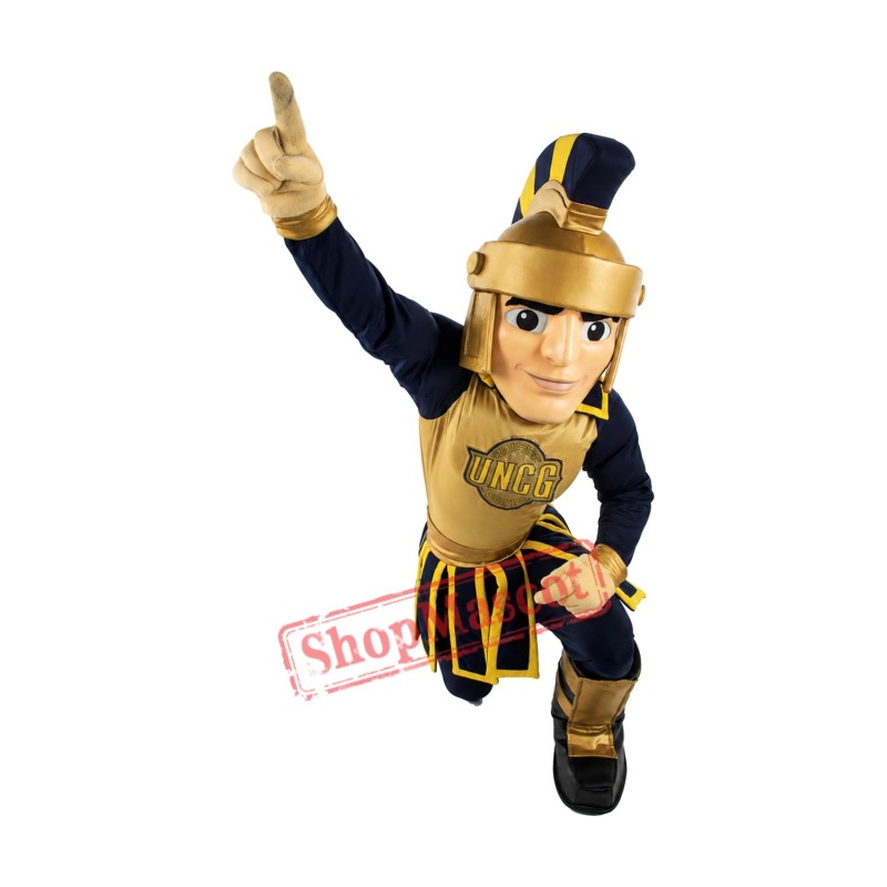 Golden Spartan Warrior Mascot Costume Golden Spartan Warrior Mascot Costume