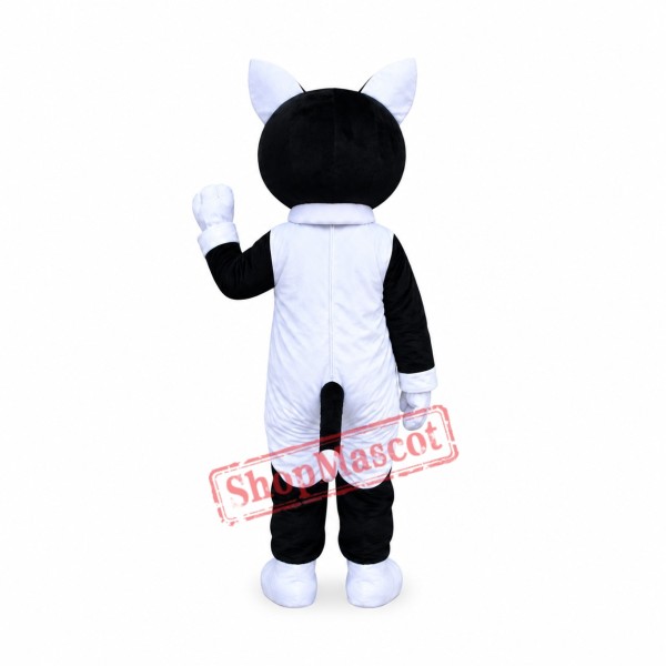 Affordable Black White Cat Mascot Costume Affordable Black White Cat Mascot Costume