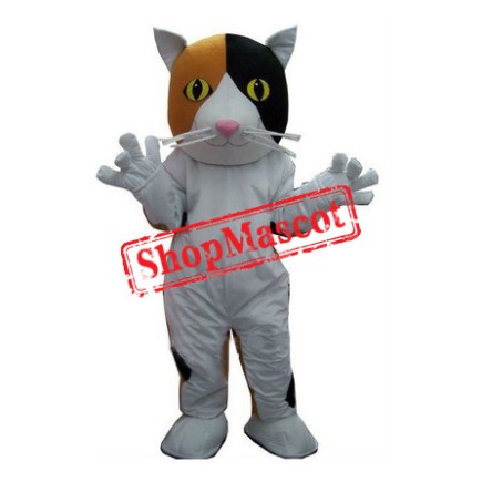 Affordable Brown White Cat Mascot Costume
