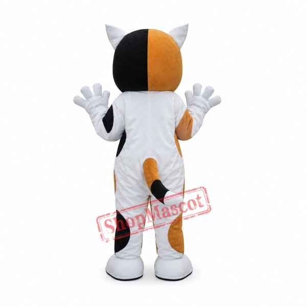 Affordable Brown White Cat Mascot Costume Affordable Brown White Cat Mascot Costume
