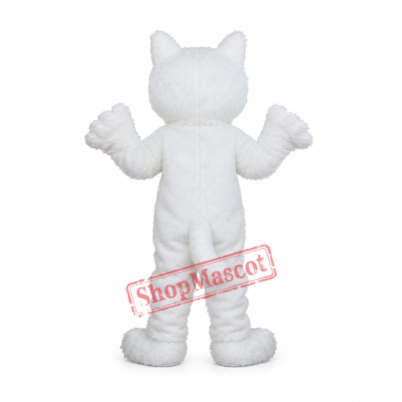 Affordable White Cat Mascot Costume Affordable White Cat Mascot Costume