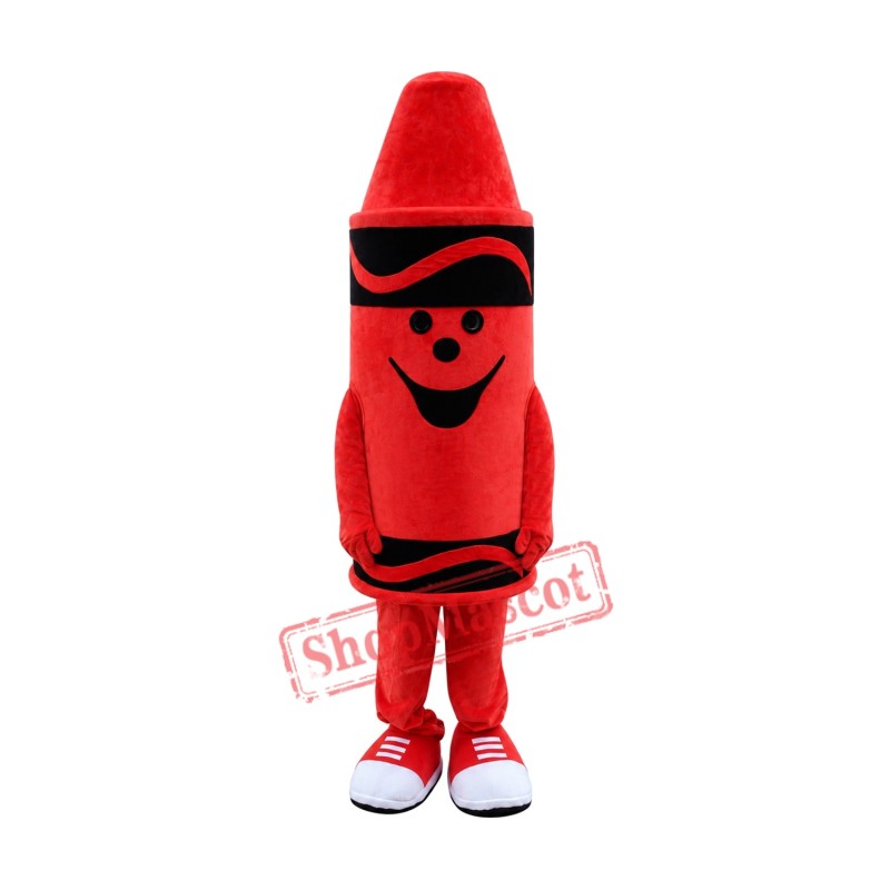 Red Crayon Mascot Costume Red Crayon Mascot Costume