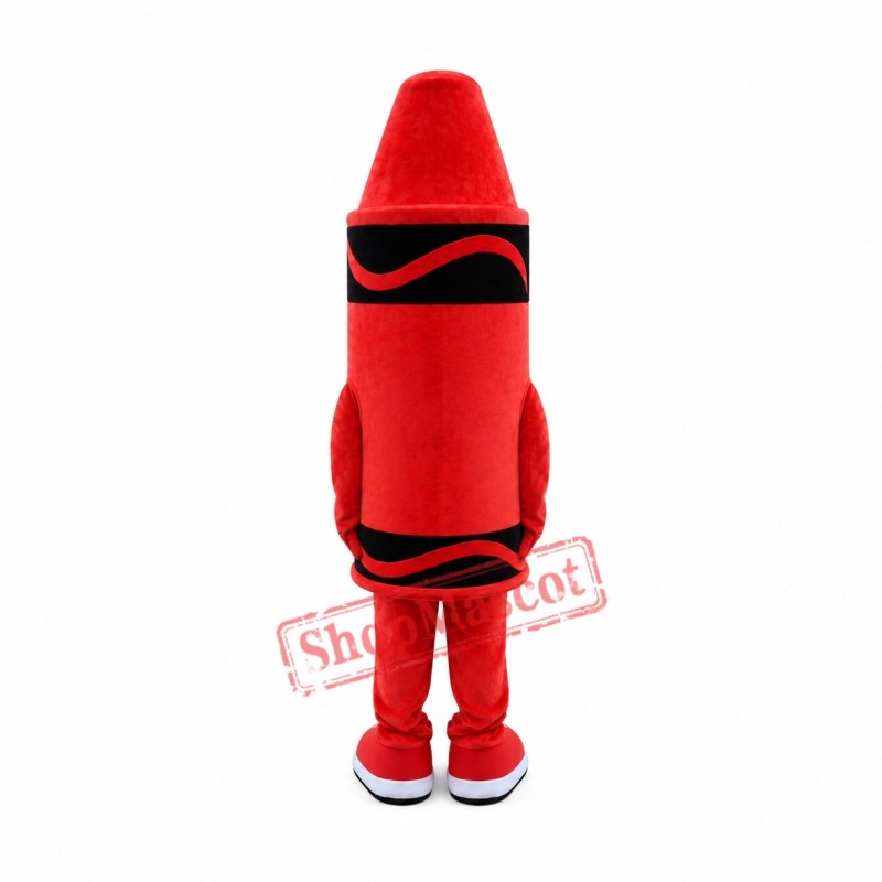 Red Crayon Mascot Costume Red Crayon Mascot Costume